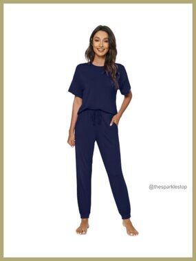 Bamboo Viscose Women's Tracksuit Set Short Sleeve Jogger Pants
